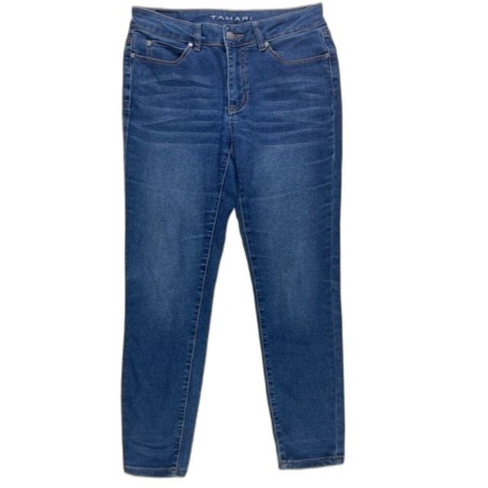 Tahari Size 4 27 Womens Jeans Skinny Med Wash Stretch Low Rise